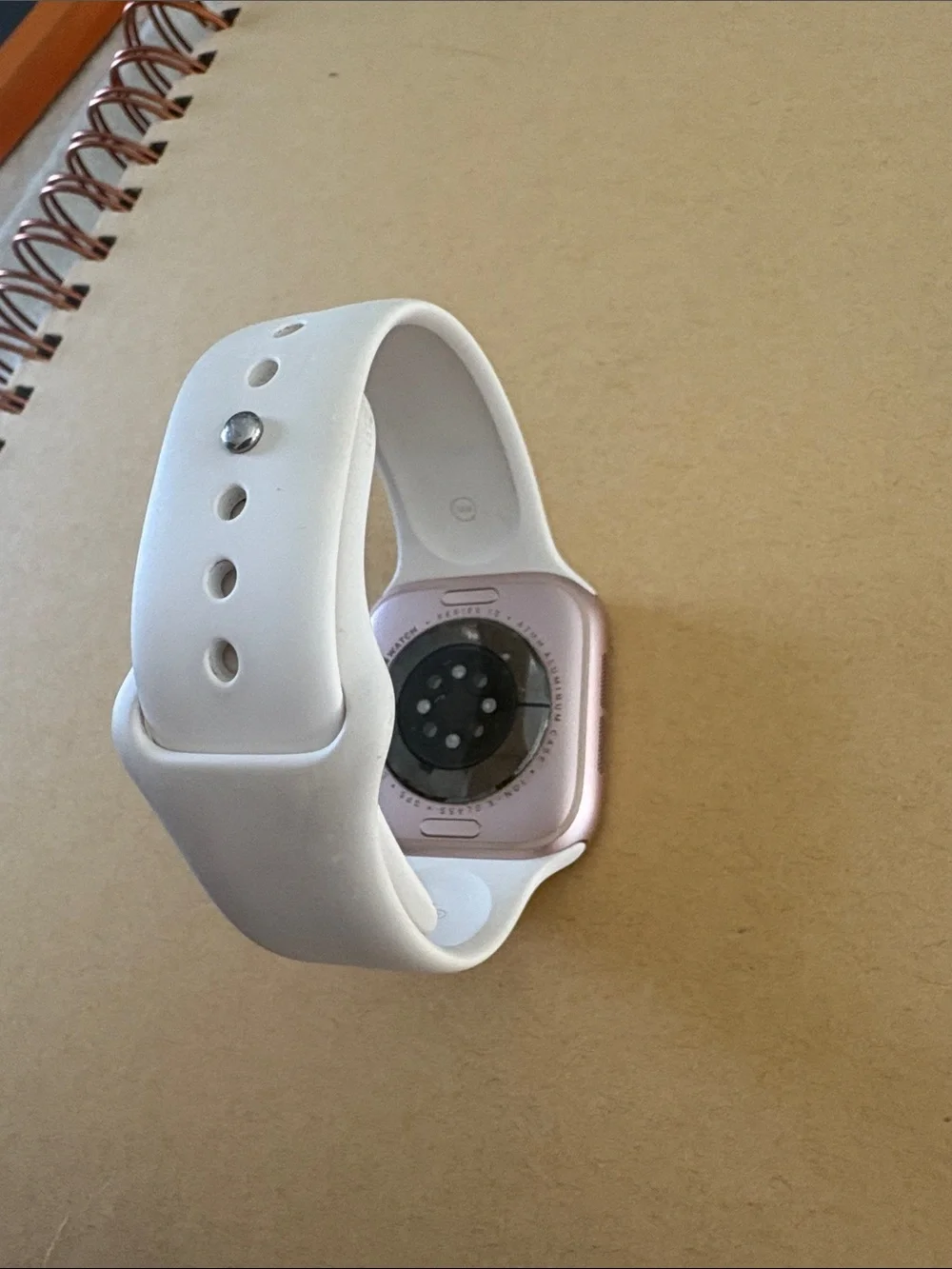 Apple Watch Series 10 42mm, Aluminum, Rose Gold with White Silicone Band